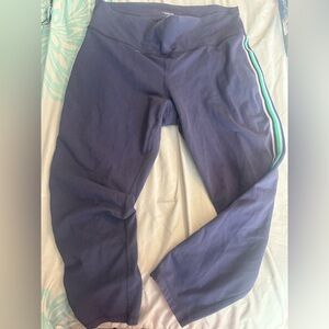 Old Navy Navy Leggings with Green & White Side Stripe